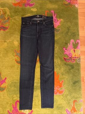 7 For All Mankind Black Indigo Skinny Jeans